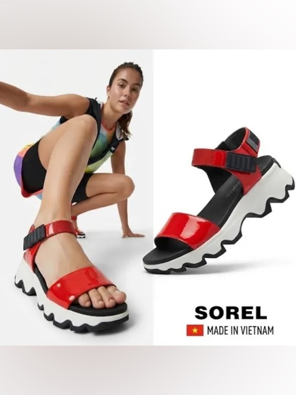 Sorel Red and Black Women's Sport Sandals